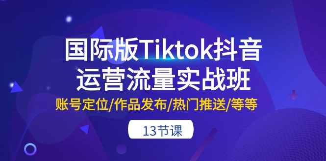 （10712期）国际版Tiktok抖音运营流量实战班：账号定位/作品发布/热门推送/等等-13节