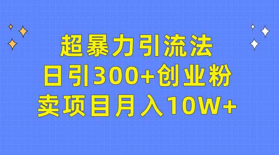 （9954期）超暴力引流法，日引300+创业粉，卖项目月入10W+