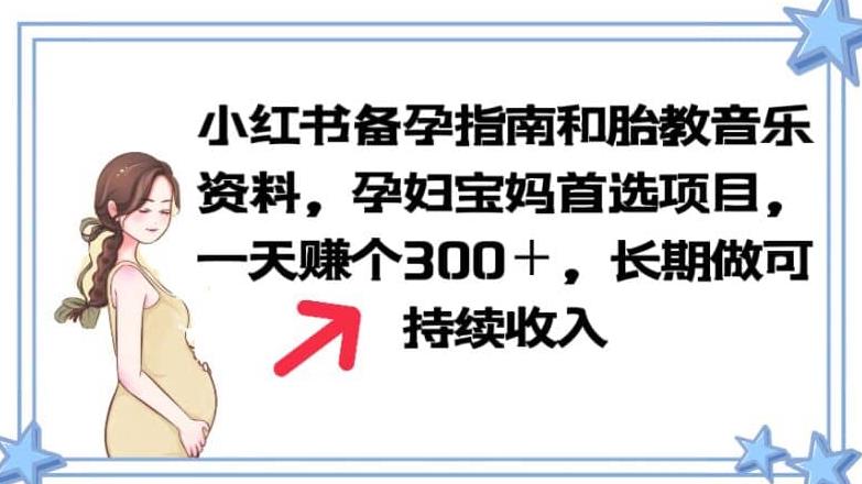 小红书备孕指南和胎教音乐资料孕妇宝妈首选项目一天赚个300＋长期可做【揭秘】