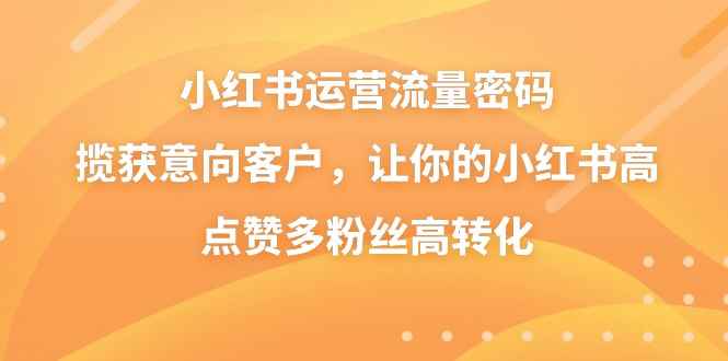 图片[1]-（8764期）小红书运营流量密码，揽获意向客户，让你的小红书高点赞多粉丝高转化