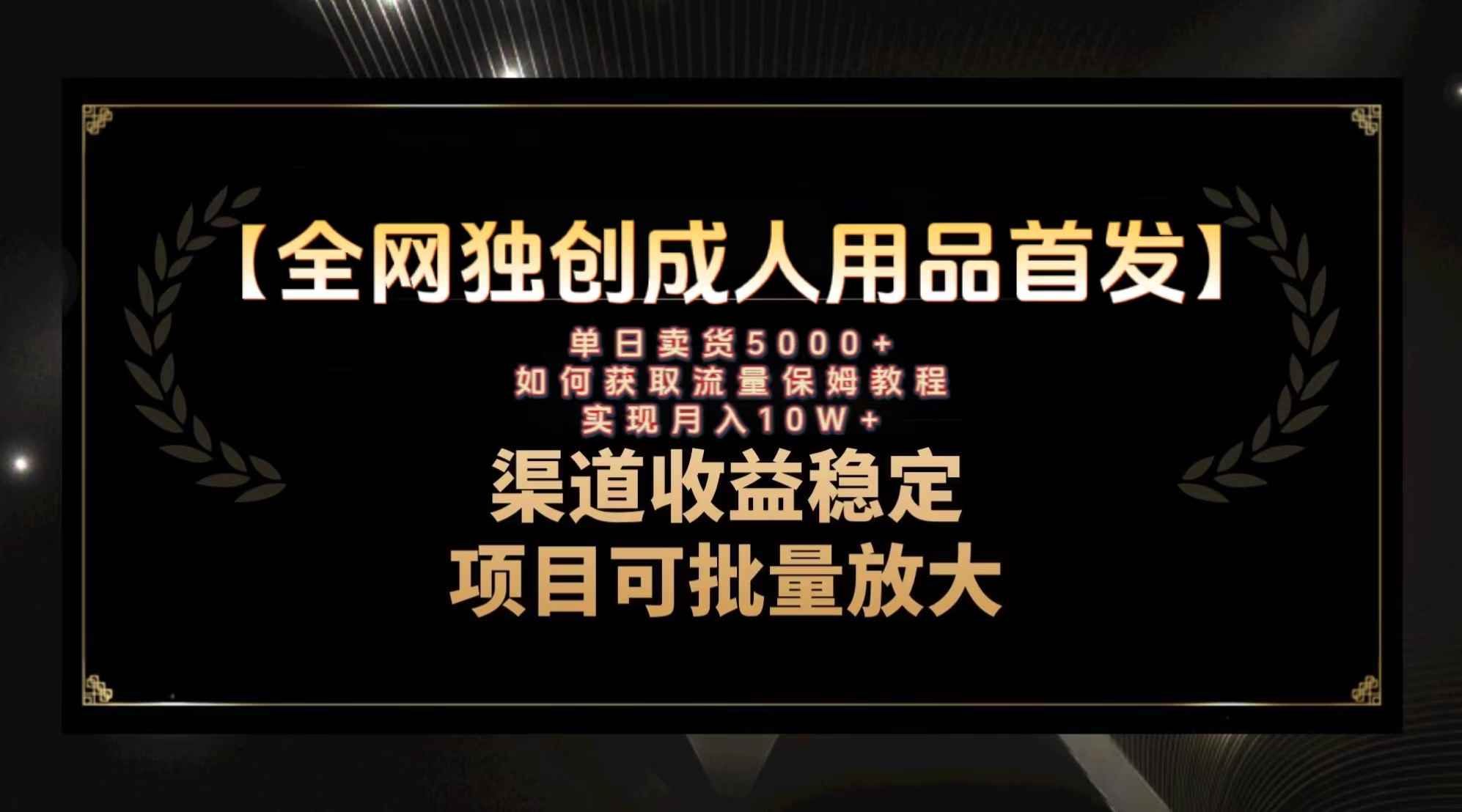 图片[1]-（8128期）最新全网独创首发，成人用品赛道引流获客，月入10w保姆级教程