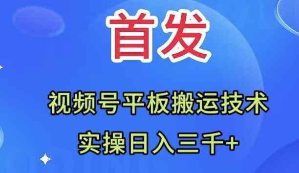 （7843期）全网首发：视频号平板搬运技术，实操日入三千＋