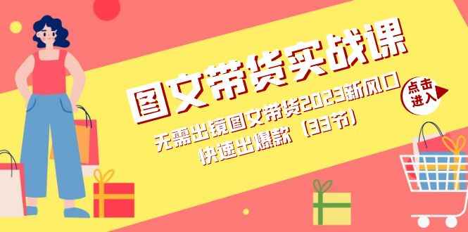 （7496期）图文带货实战课：无需出镜图文带货2023新风口，快速出爆款（33节）