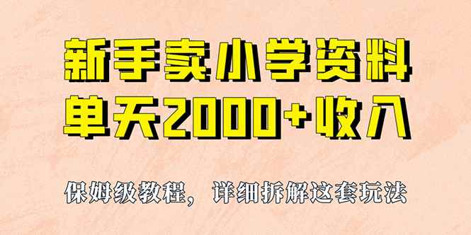 （6909期）我如何通过卖小学资料，实现单天2000+，实操项目，保姆级教程+资料+工具