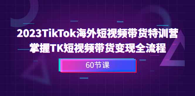 （6890期）2023-TikTok海外短视频带货特训营，掌握TK短视频带货变现全流程（60节课）