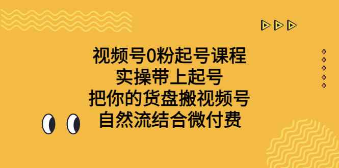 图片[1]-（6749期）视频号0粉起号课程 实操带上起号 把你的货盘搬视频号 自然流结合微付费