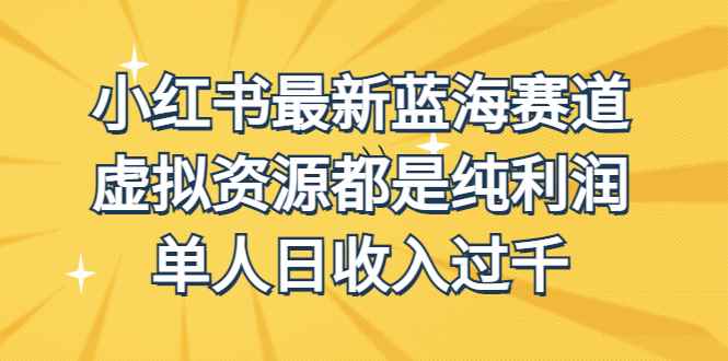 图片[1]-（6721期）外面收费1980的小红书最新蓝海赛道，虚拟资源都是纯利润，单人日收入过千