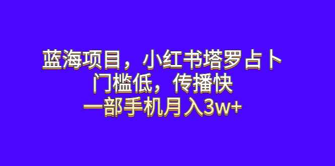 图片[1]-（6427期）蓝海项目，小红书塔罗占卜，门槛低，传播快，一部手机月入3w+