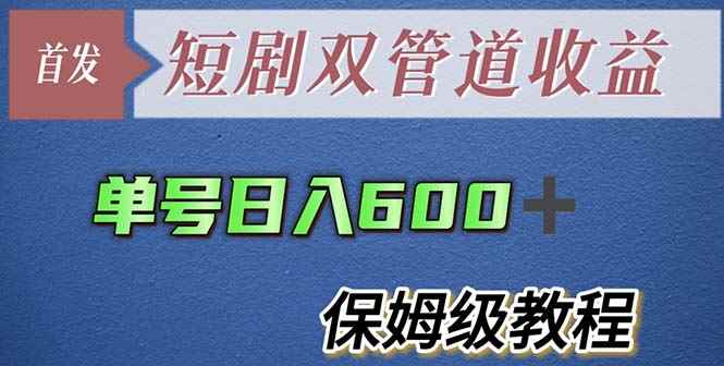 （5850期）单号日入600+最新短剧双管道收益【详细教程】