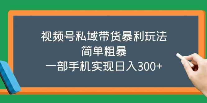 图片[1]-（5544期）视频号私域带货暴利玩法，简单粗暴，一部手机实现日入300+