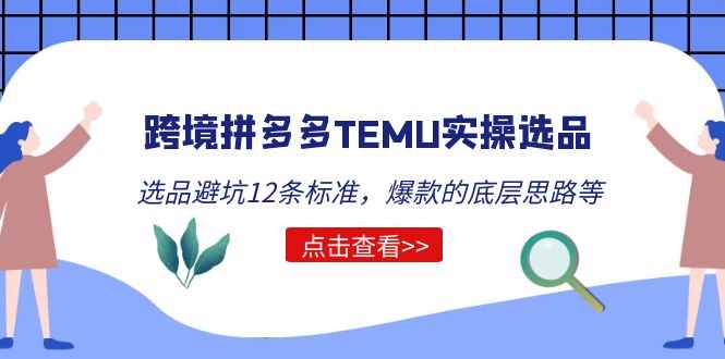 （5402期）跨境拼多多TEMU实操选品运营方法，选品避坑12条标准，爆款的底层思路等