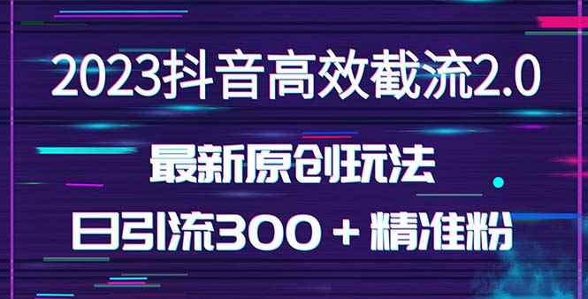 （5293期）日引300＋创业粉，独家抖音高效截流2.0玩法（价值1280）