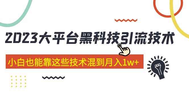 （5138期）价值4899的2023大平台黑科技引流技术 小白也能靠这些技术混到月入1w+29节课