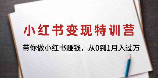 （4377期）小红书变现特训营：带你做小红书赚钱，从0到1月入过万