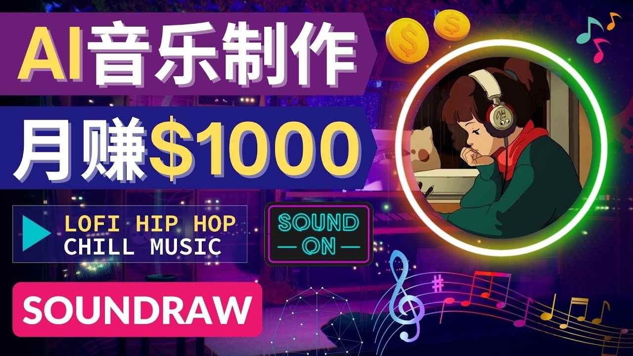 （4251期）无需任何音乐基础： 使用AI软件制作Lofi Hip Hop Chill Music 月赚1000美元