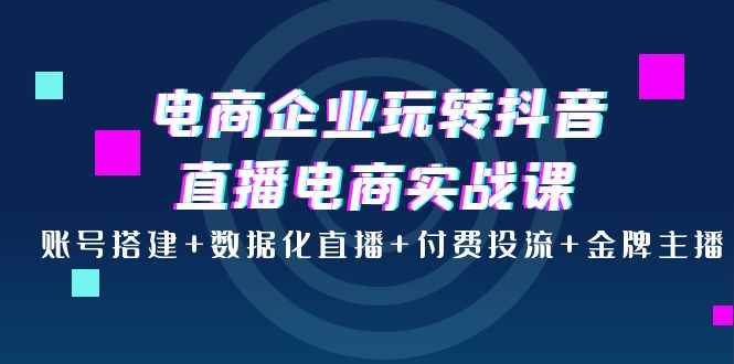 （3784期）电商企业玩转抖音直播电商实战课：账号搭建+数据化直播+付费投流+金牌主播