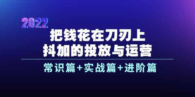 图片[1]-（3700期）把钱花在刀刃上，抖加的投放与运营：常识篇+实战篇+进阶篇（28节课）