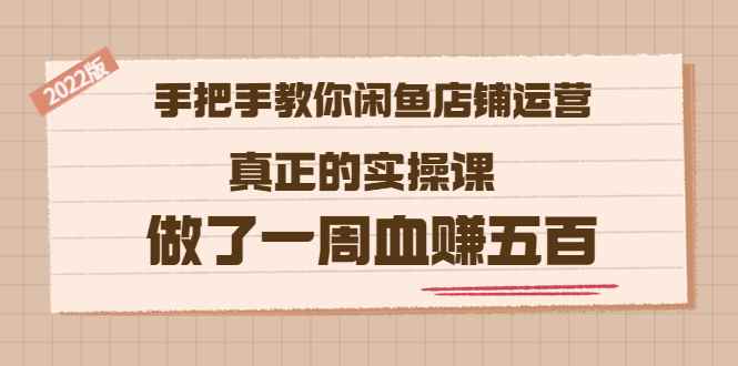 （3334期）2022版《手把手教你闲鱼店铺运营》真正的实操课 做了一周血赚五百 (16节课)