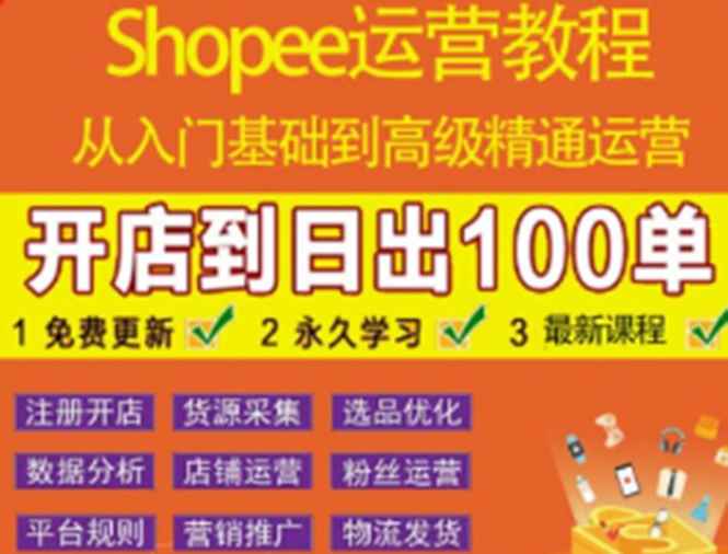 （3334期）shopee运营教程：从入门基础到高级精通，开店到日出100单（全套课程）