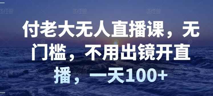 图片[1]-（2827期）付老大无人直播课，无门槛，不用出镜开直播，一天100+