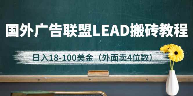 （2616期）外面卖4位数的国外广告联盟LEAD搬砖教程，日入18-100美金（教程+软件）