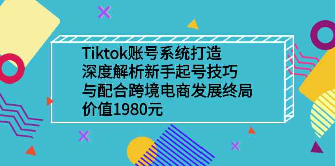 （2509期）Tiktok账号系统打造，深度解析新手起号技巧与跨境电商发展终局