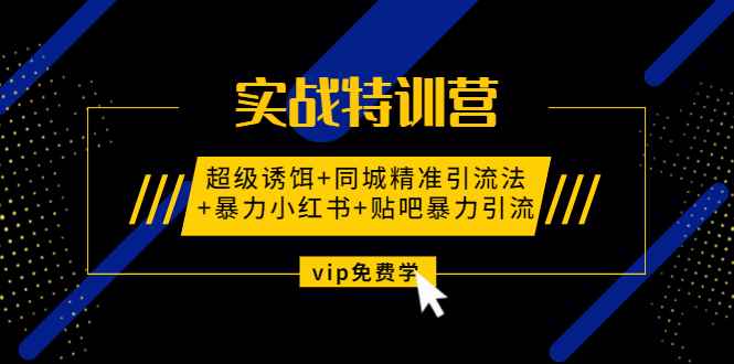 （1314期）实战特训营:超级诱饵+同城精准引流法+暴力小红书+贴吧暴力引流（视频课程）