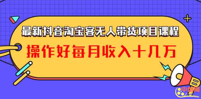 （1040期）最新抖音淘宝客无人带货项目课程：操作好每月收入十几万不夸张