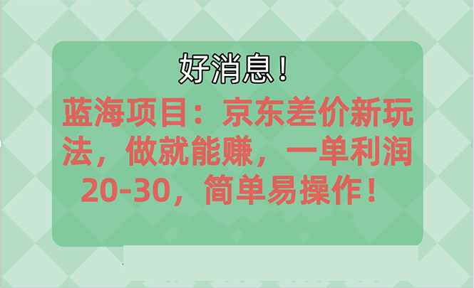 图片[1]-（10989期）越早知道越能赚到钱的蓝海项目：京东大平台操作，一单利润20-30，简单…