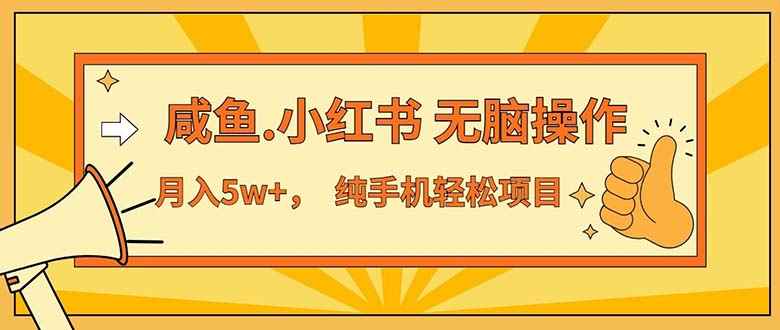 图片[1]-（11524期）2024最赚钱的项目，咸鱼，小红书无脑操作，每单利润500+，轻松月入5万+…