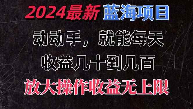 图片[1]-（11470期）有手就行的2024全新蓝海项目，每天1小时收益几十到几百，可放大操作收…