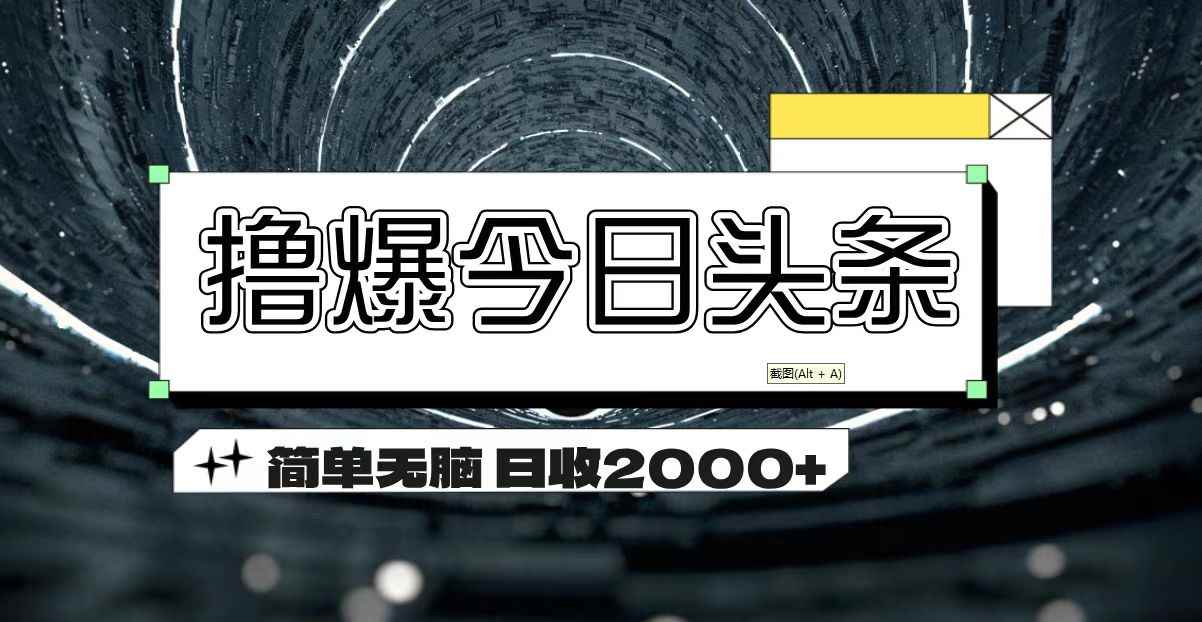 图片[1]-（11665期）撸爆今日头条 简单无脑操作 日收2000+