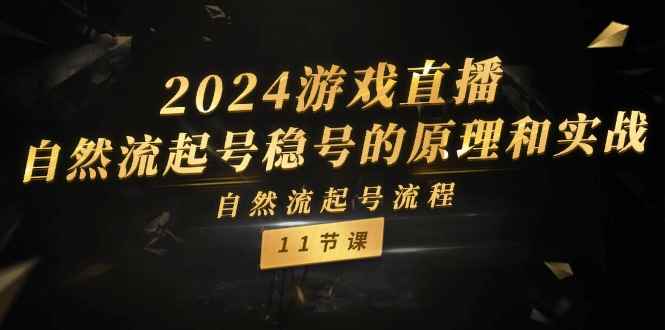 图片[1]-（11653期）2024游戏直播-自然流起号稳号的原理和实战，自然流起号流程（11节）