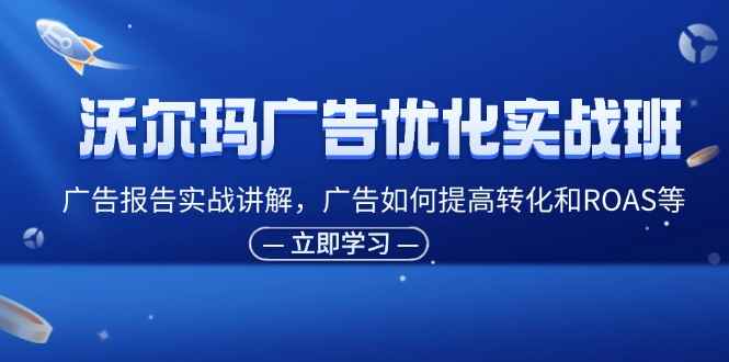 （11847期）沃尔玛广告优化实战班，广告报告实战讲解，广告如何提高转化和ROAS等