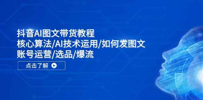 图片[1]-（11958期）抖音AI图文带货教程：核心算法/AI技术运用/如何发图文/账号运营/选品/爆流