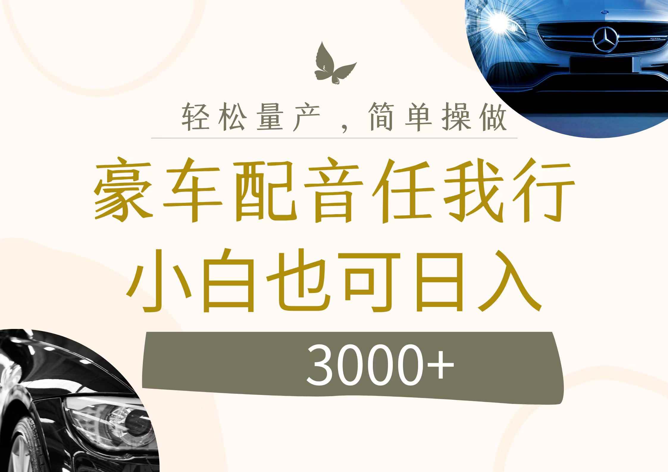 （12206期）不为人知的暴力小项目，豪车配音，日入3000+-万项网