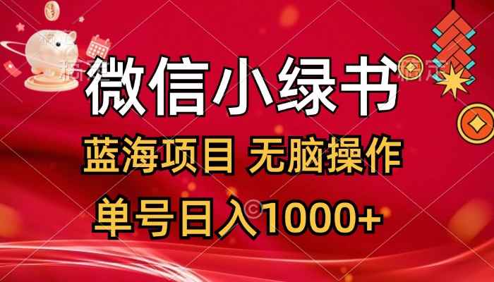 （12237期）微信小绿书，蓝海项目，无脑操作，一天十几分钟，单号日入1000+-万项网