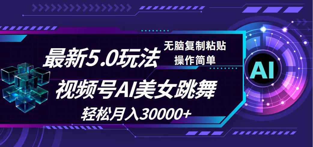 （12284期）视频号5.0最新玩法，AI美女跳舞，轻松月入30000+-万项网