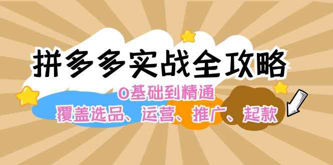 （12292期）拼多多实战全攻略：0基础到精通，覆盖选品、运营、推广、起款-万项网