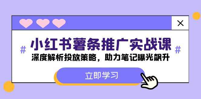 （12289期）小红书-薯 条 推 广 实战课：深度解析投放策略，助力笔记曝光飙升-万项网