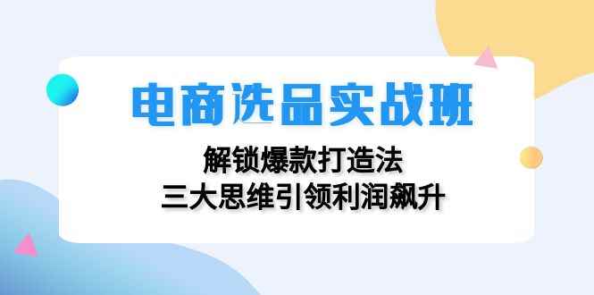 （12398期）电商选品实战班：解锁爆款打造法，三大思维引领利润飙升-万项网