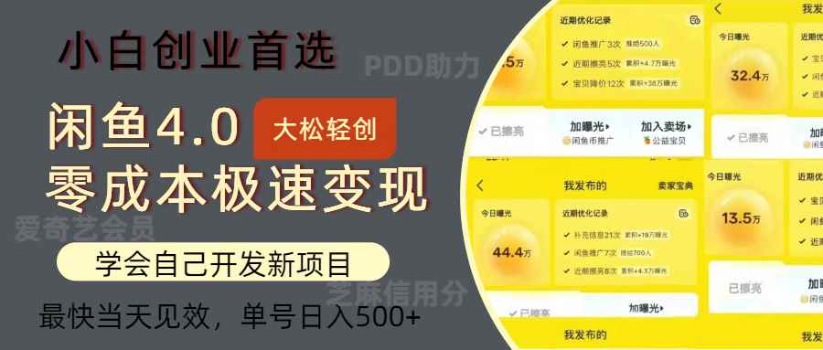 （12434期）闲鱼0成本极速变现项目，多种变现方式 单号日入500+最新玩法-万项网