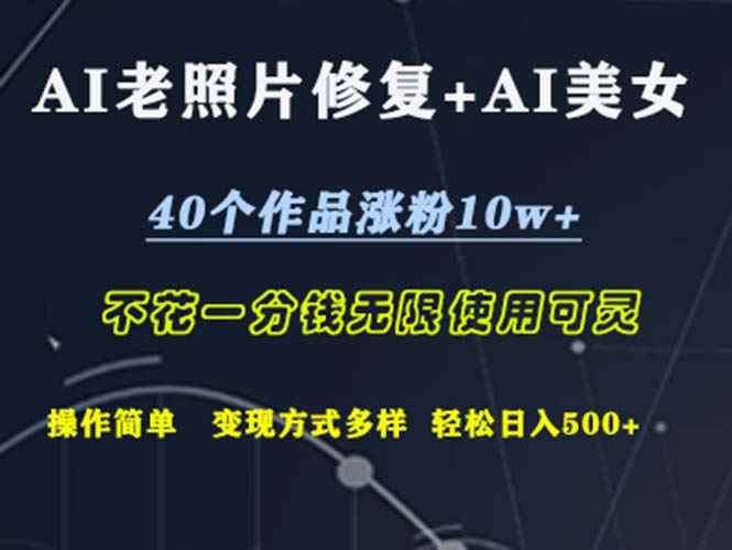 （12489期）AI老照片修复+AI美女玩发  40个作品涨粉10w+  不花一分钱使用可灵  操…-万项网