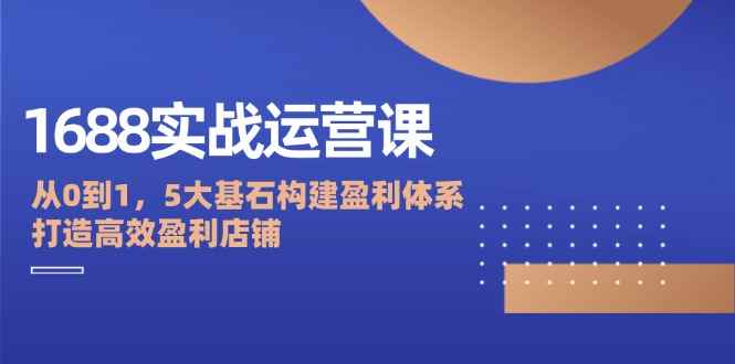 （12482期）1688实战运营课：从0到1，5大基石构建盈利体系，打造高效盈利店铺-万项网