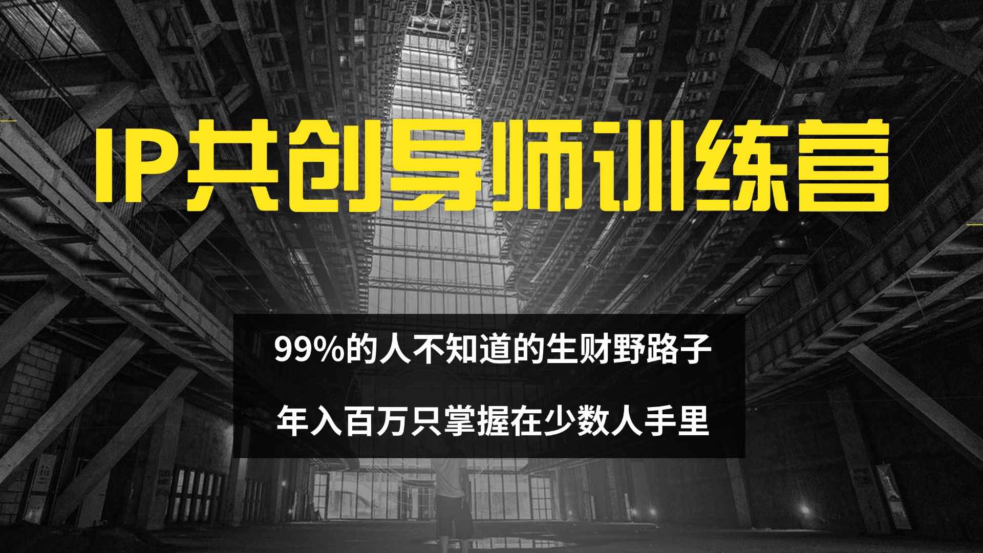 （12504期）IP共创导师训练营 99%的人不知道的生财野路子 只掌握在少数人手里-万项网