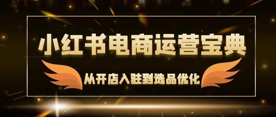 （12497期）小红书电商运营宝典：从开店入驻到选品优化，一站式解决你的电商难题-万项网