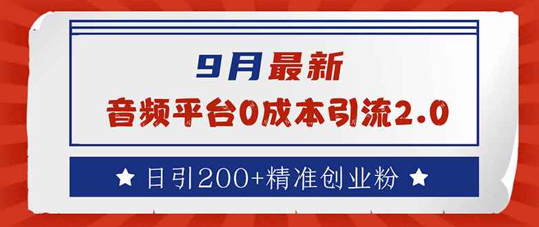 （12583期）9月最新：音频平台0成本引流，日引流200+精准创业粉-万项网