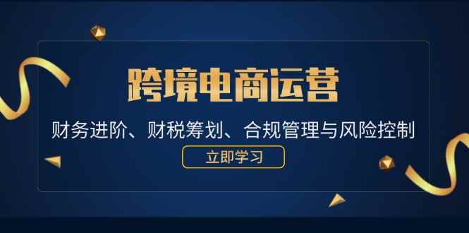 （12592期）跨境电商运营：财务进阶、财税筹划、合规管理与风险控制-万项网