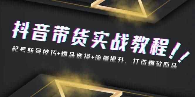 （13526期）抖音带货实战教程：起号转号技巧+爆品选择+流量提升，打造爆款商品-阿光创业网