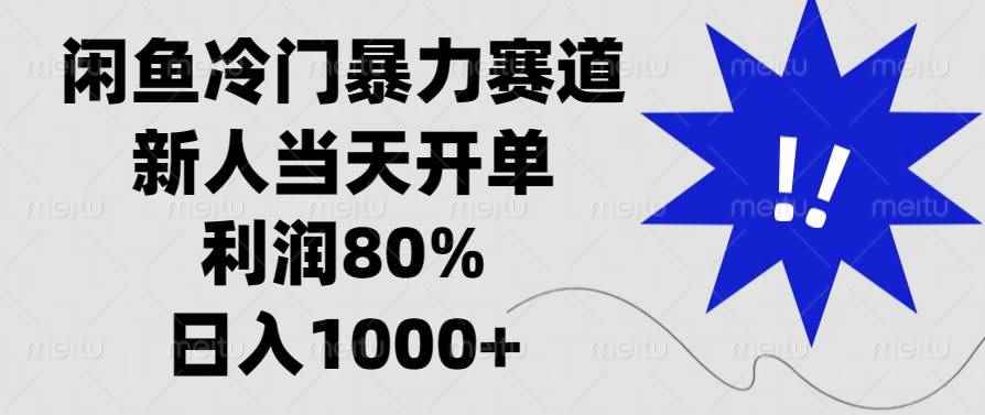 （13660期）闲鱼冷门暴力赛道，新人当天开单，利润80%，日入1000+-阿光创业网